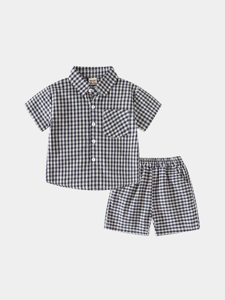 Petit Marquis Summer Check Set - Manly Man Kids