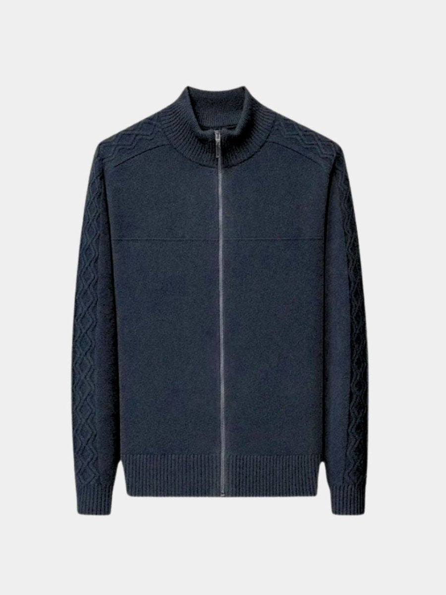 Cashmere Zip Sweater Knit Turtleneck - Manly Man