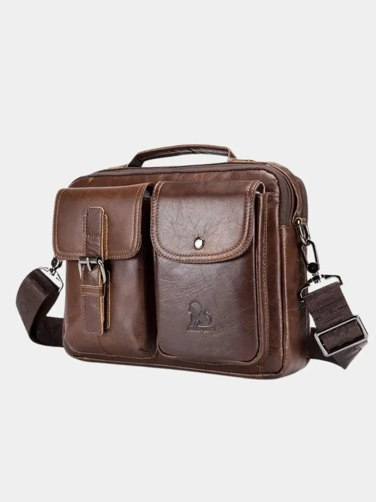 Bolso de hombro cuadrado de cuero retro - Manly Man