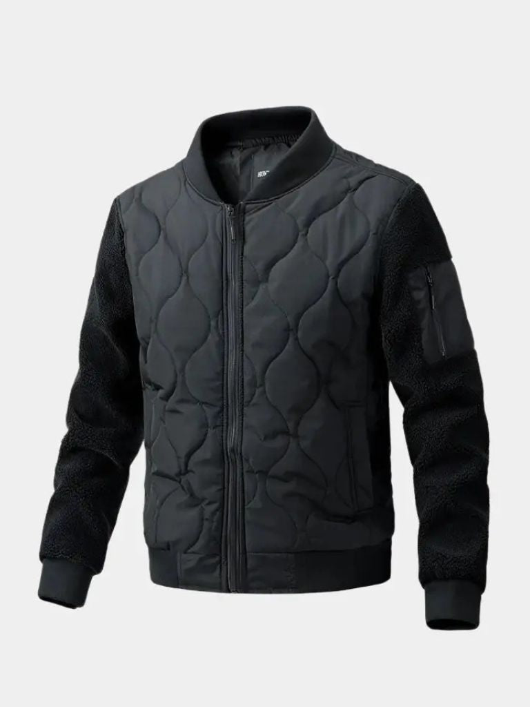 Sherpa Sleeves Padded Bomber Jacket - Manly Man