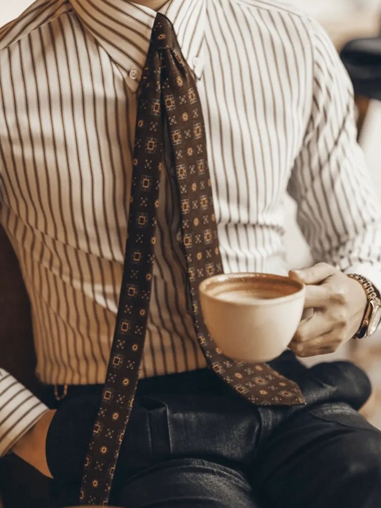 Camisa retro a rayas (marrón) - Manly Man