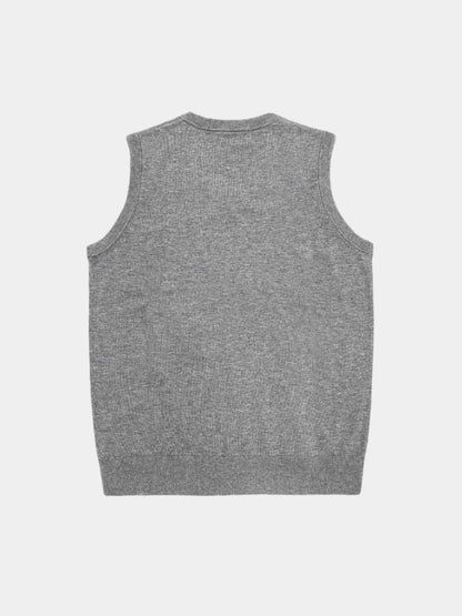 100% Cashmere V Neck Knit Vest - Manly Man