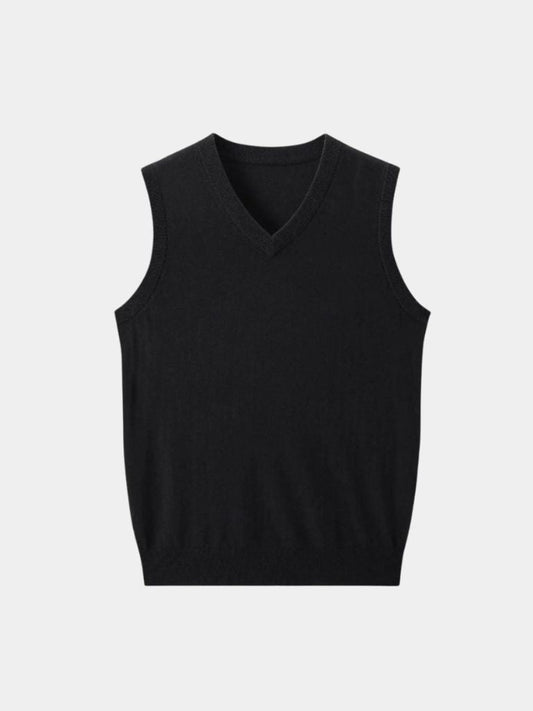 100% Cashmere V Neck Knit Vest - Manly Man
