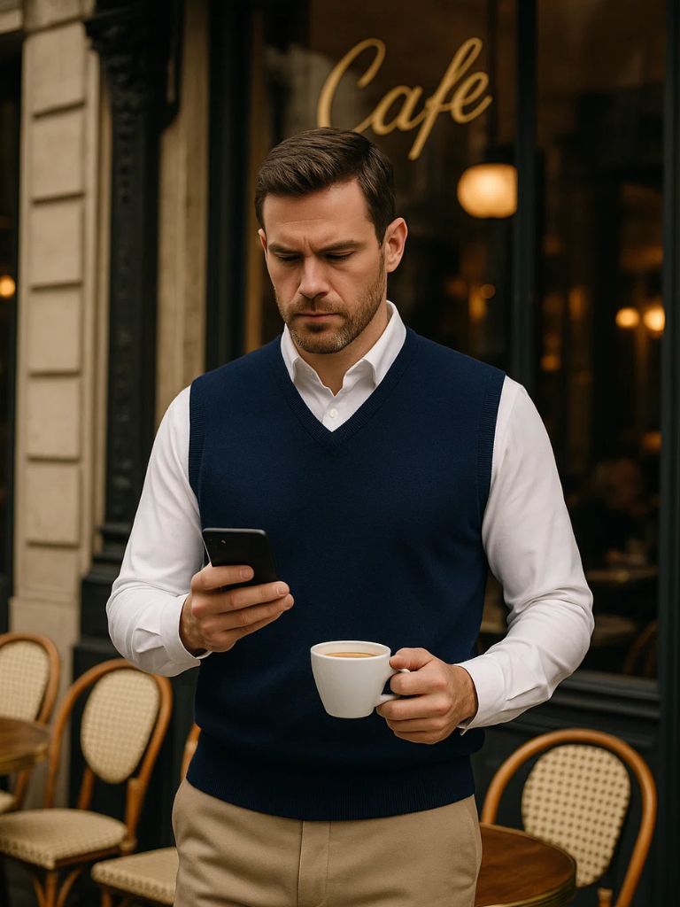 100% Merino Wool Sweater Vest - Manly Man