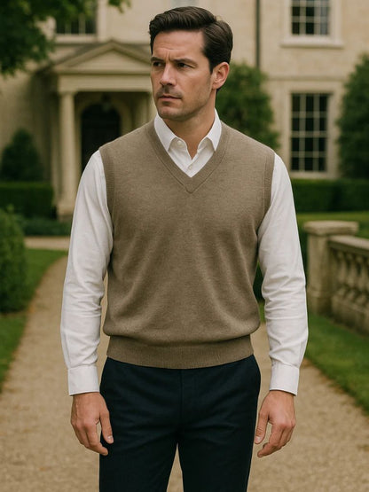 100% Merino Wool Sweater Vest - Manly Man