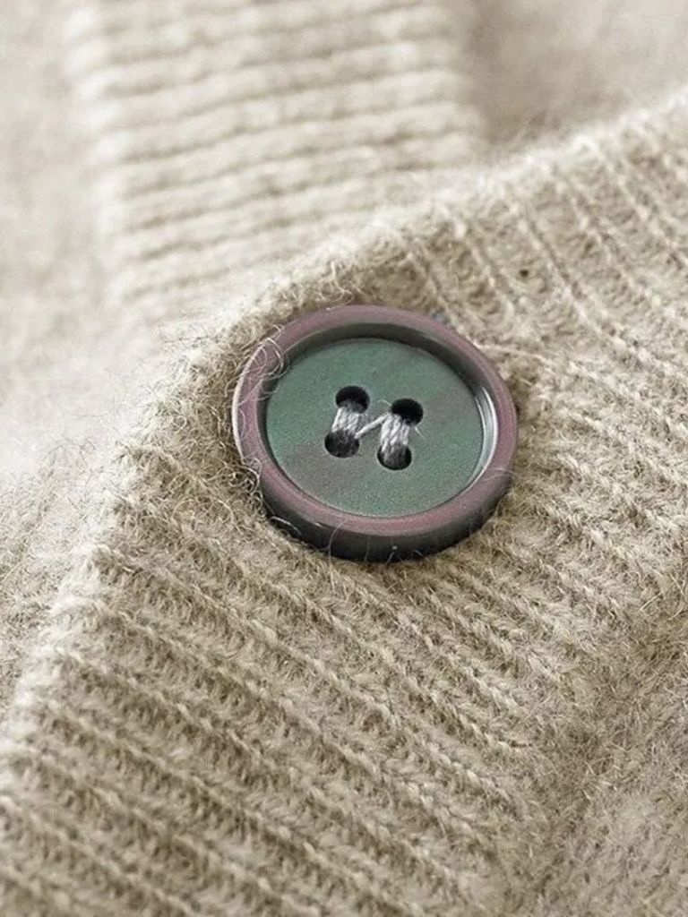 100% Merino Wool V Neck Knitwear Cardigan Sweater - Manly Man