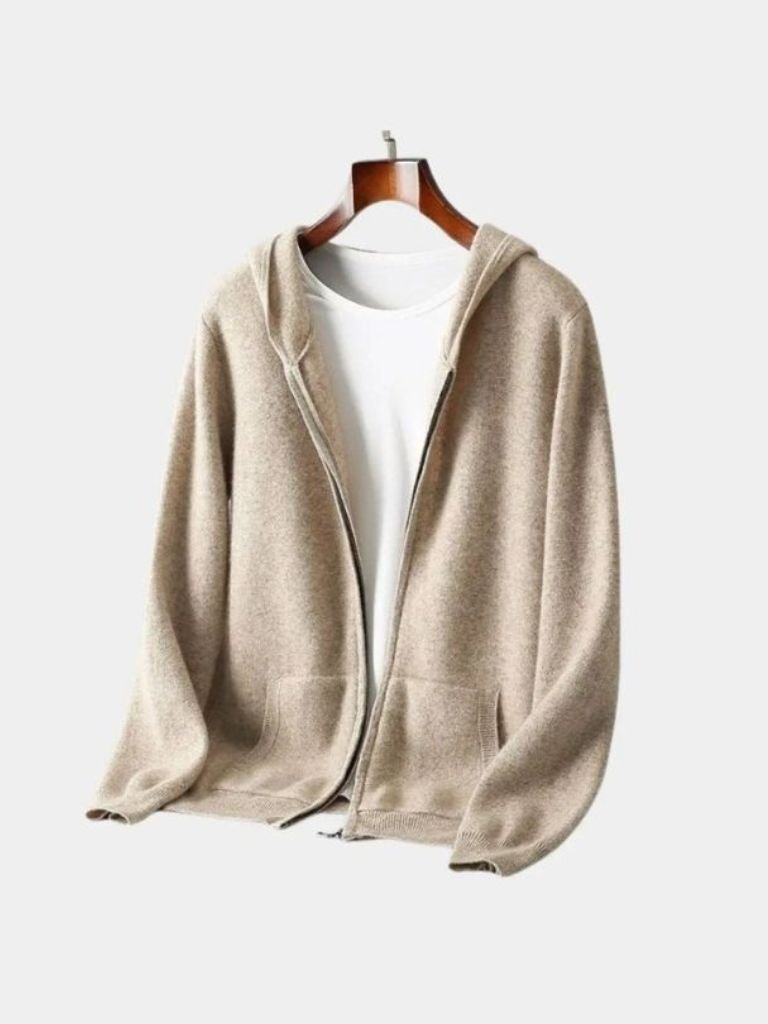 100% Merino Wool Zip Solid Color Sweater - Manly Man