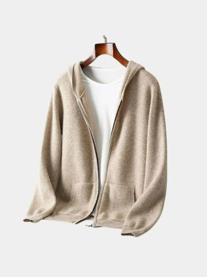 100% Merino Wool Zip Solid Color Sweater - Manly Man