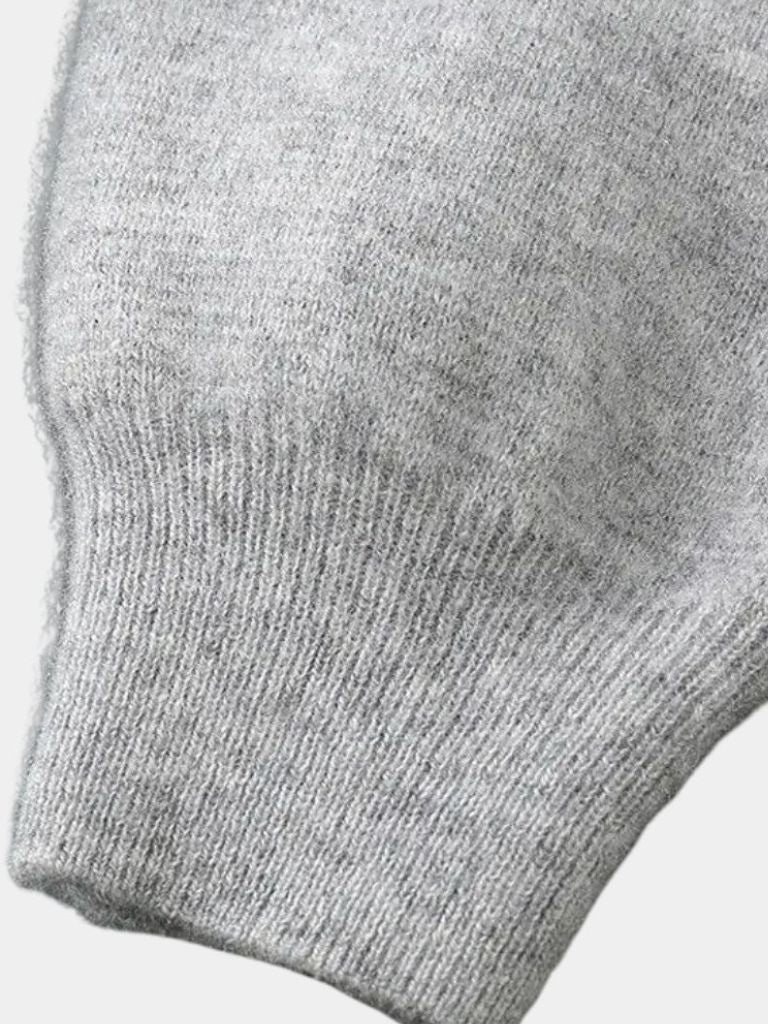 100% Merino Wool Zip Solid Color Sweater - Manly Man