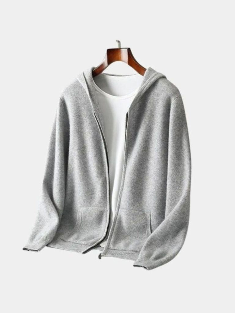 100% Merino Wool Zip Solid Color Sweater - Manly Man