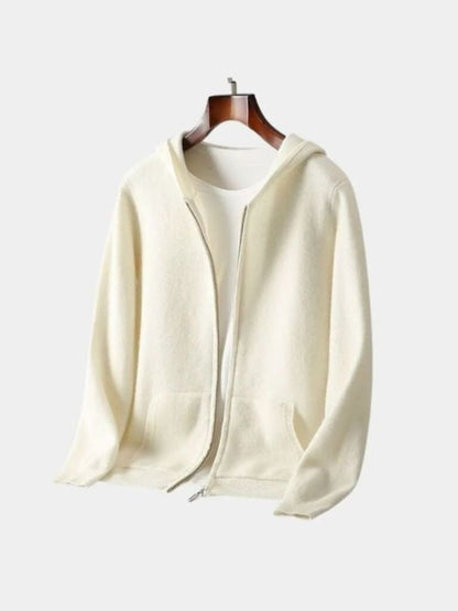 100% Merino Wool Zip Solid Color Sweater - Manly Man