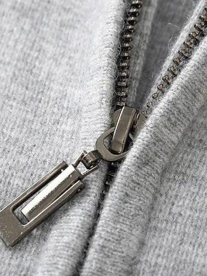 100% Merino Wool Zip Solid Color Sweater - Manly Man