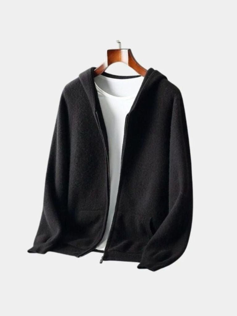 100% Merino Wool Zip Solid Color Sweater - Manly Man