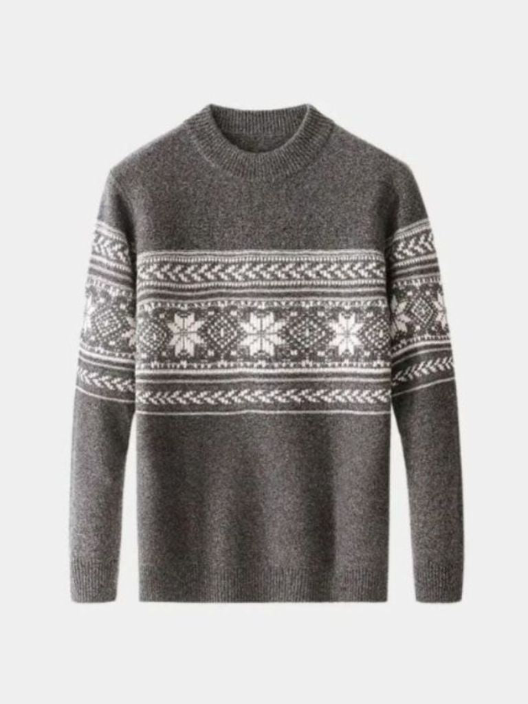 100% Wool Fair Isle Pullover Sweater Jumper - Manly Man
