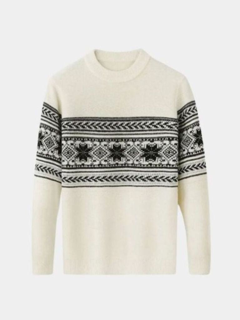 100% Wool Fair Isle Pullover Sweater Jumper - Manly Man