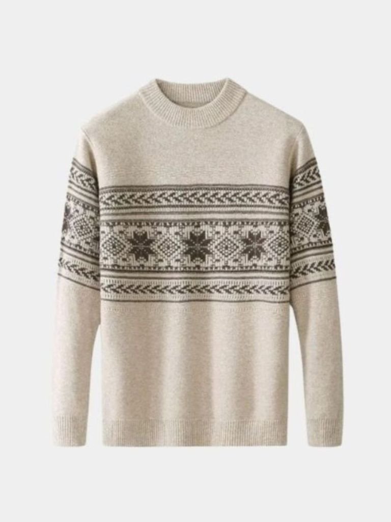 100% Wool Fair Isle Pullover Sweater Jumper - Manly Man