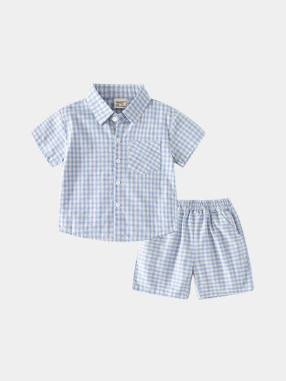 Petit Marquis Summer Check Set - Manly Man Kids