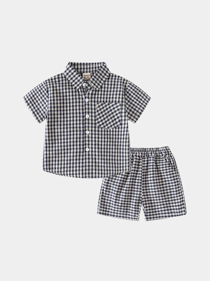 Petit Marquis Summer Check Set - Manly Man Kids