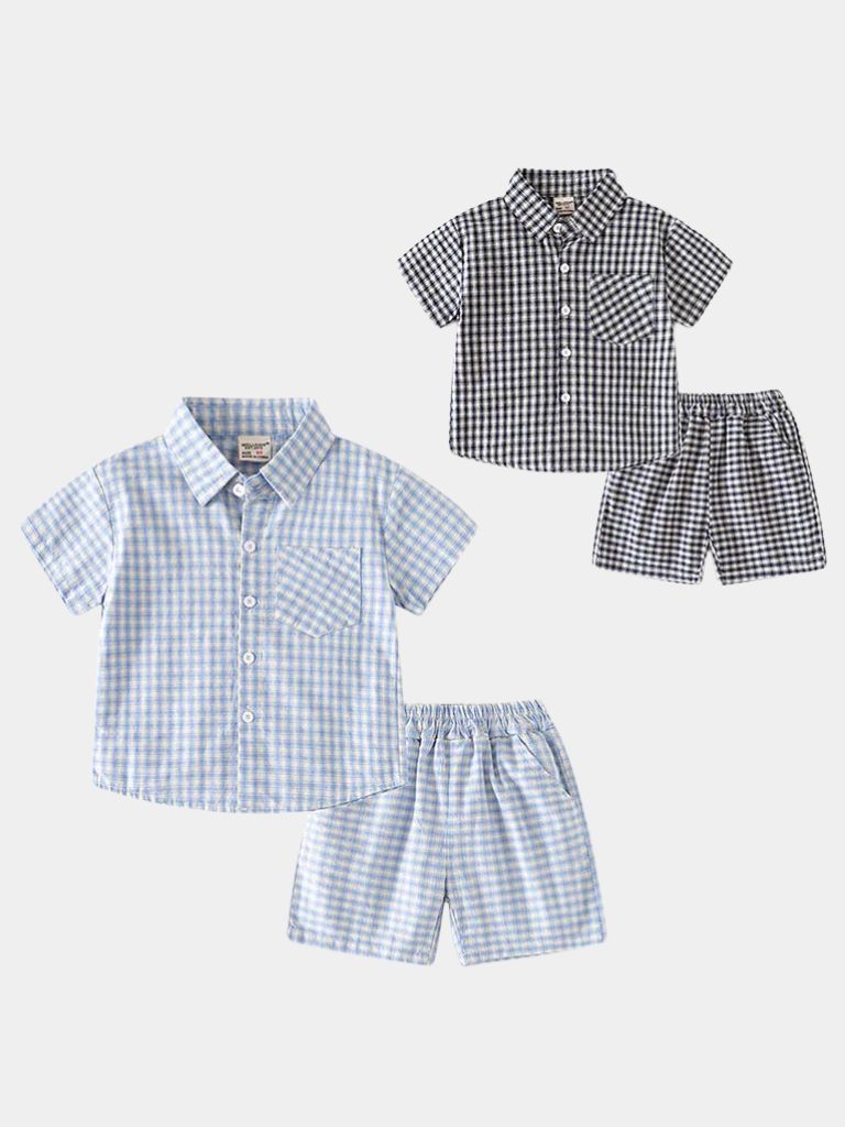 Petit Marquis Summer Check Set - Manly Man Kids