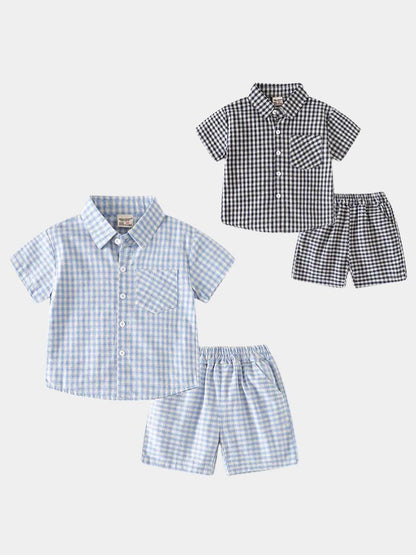 Petit Marquis Summer Check Set - Manly Man Kids
