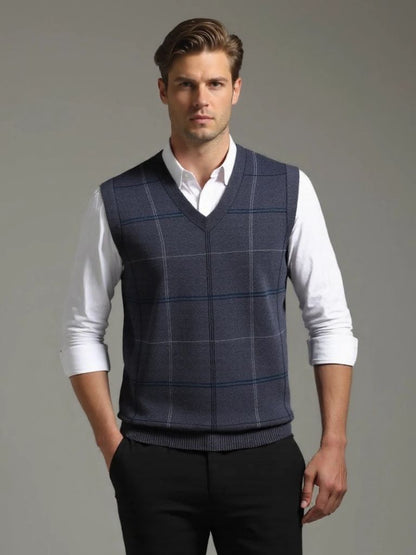 Academic Checkered Kinit Vest - Manly Man