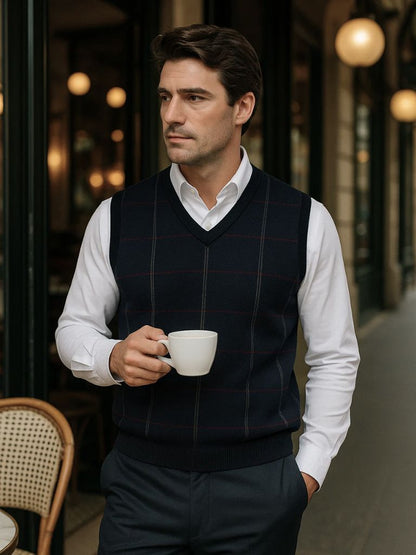 Academic Checkered Kinit Vest - Manly Man