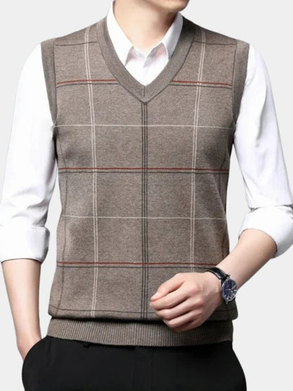 Academic Checkered Kinit Vest - Manly Man