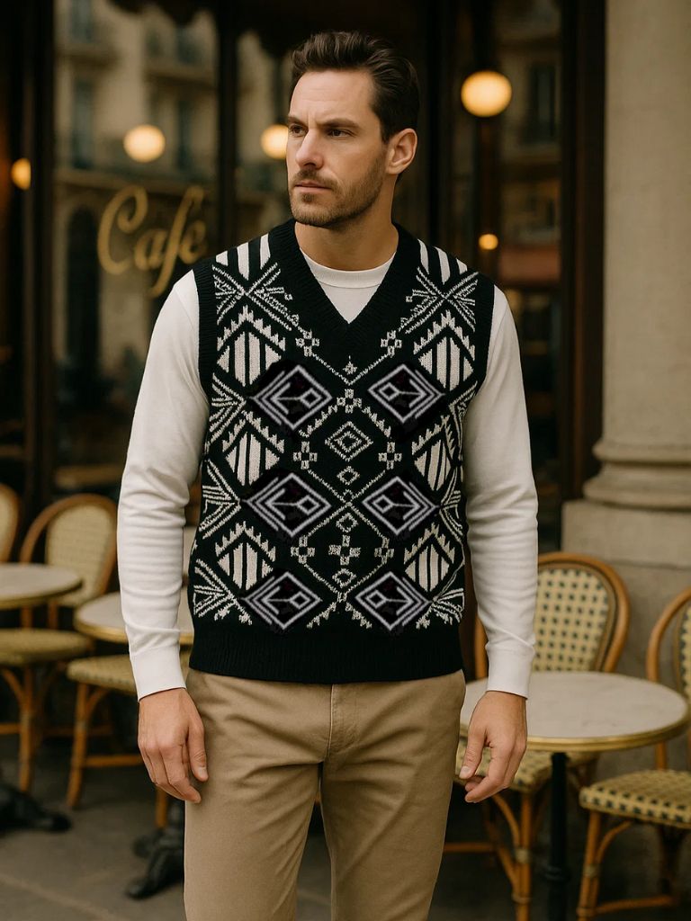Academic Retro Knit Vest - Manly Man