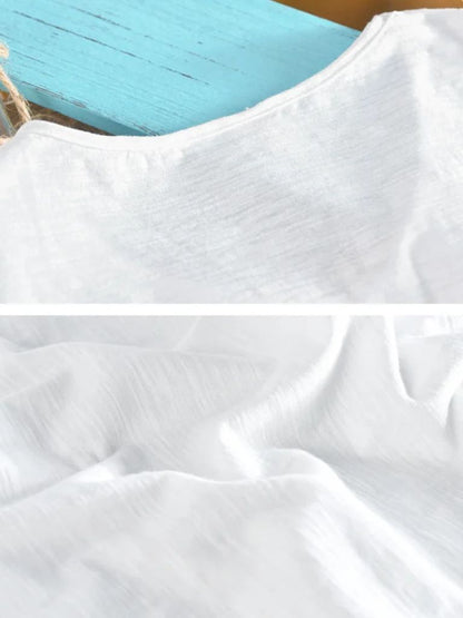 Albo Classic Linen V Neck T-Shirt – Manly Man