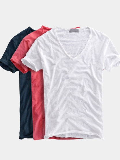 Albo Classic Linen V Neck T-Shirt – Manly Man