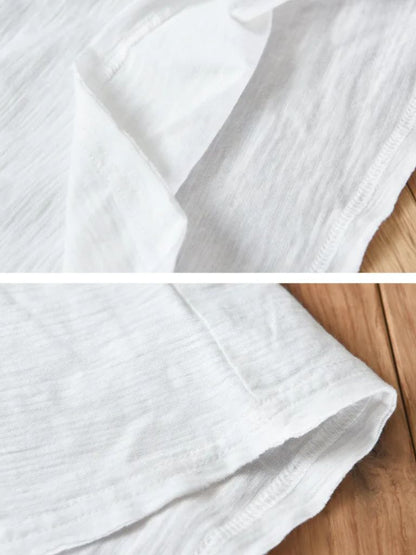 Albo Classic Linen V Neck T-Shirt – Manly Man