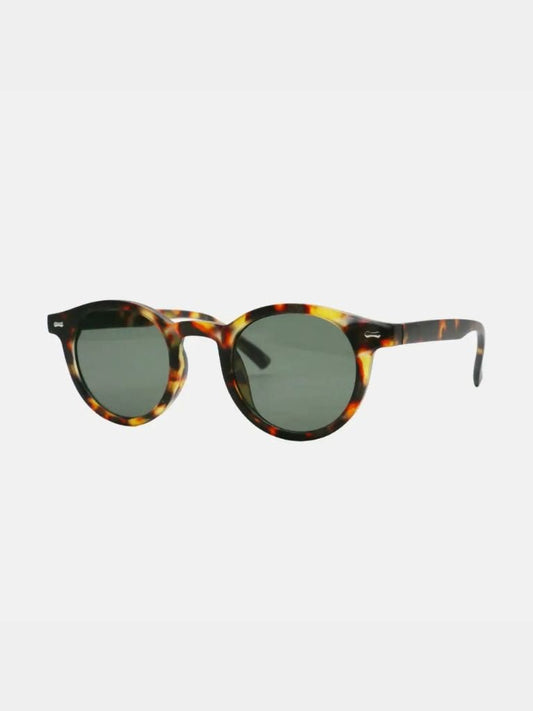 Bernsteinfarbene Sonnenbrille aus Leder – Manly Man