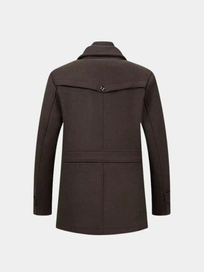 Aristocratic Black Wool Overcoat - Manly Man