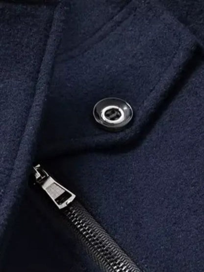 Aristocratic Black Wool Overcoat - Manly Man