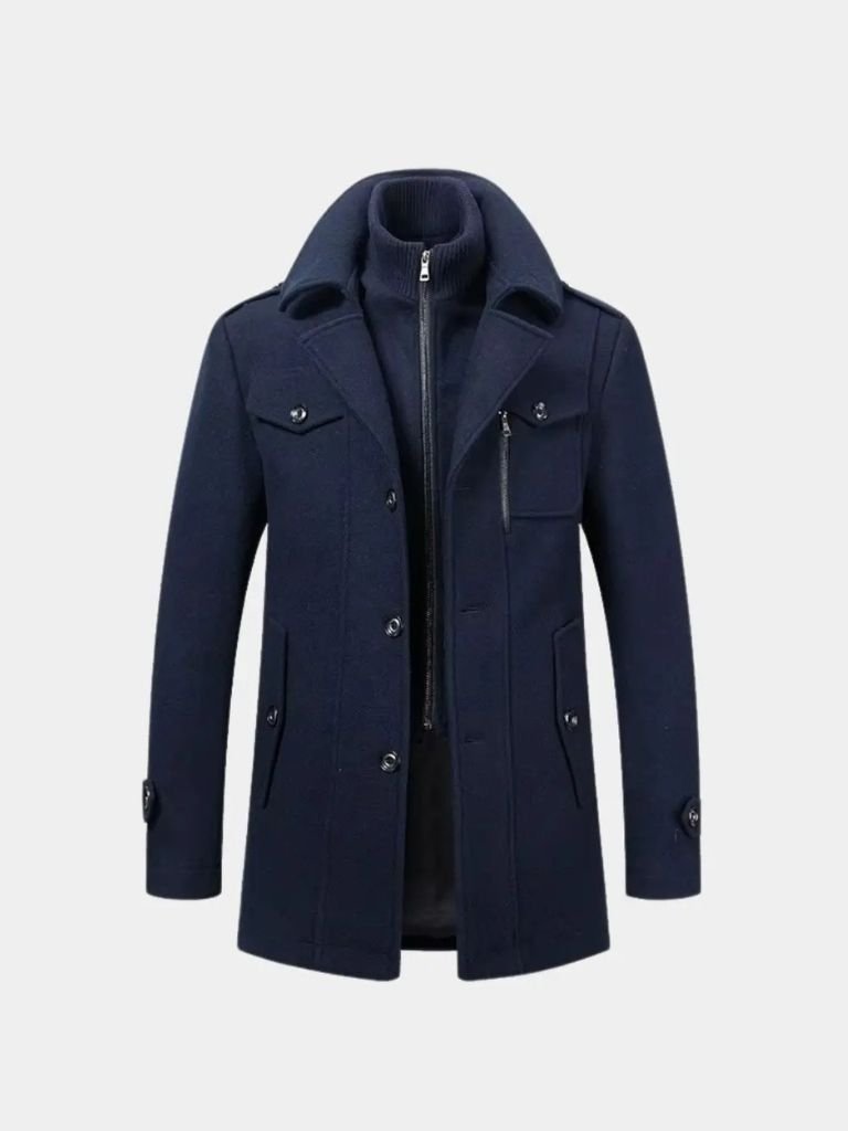 Aristocratic Black Wool Overcoat - Manly Man