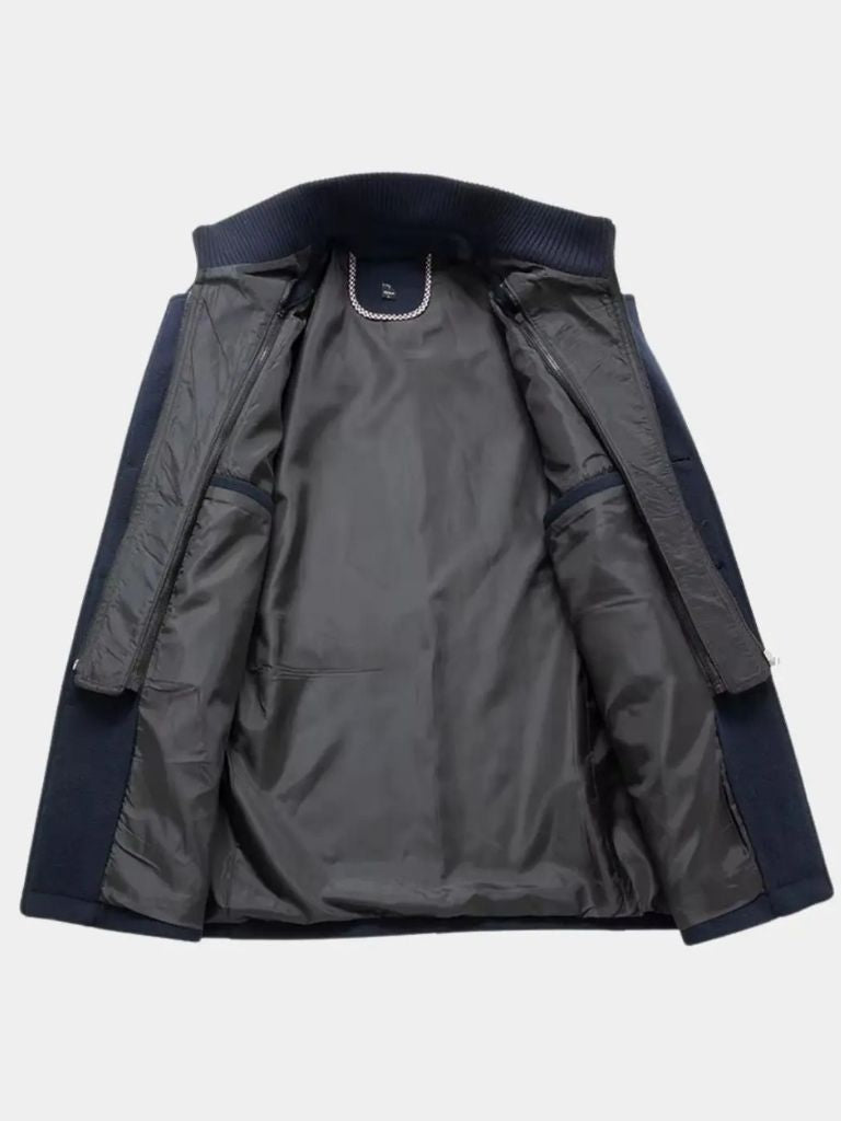 Aristocratic Black Wool Overcoat - Manly Man