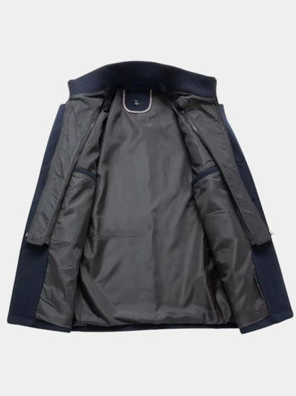 Aristocratic Black Wool Overcoat - Manly Man