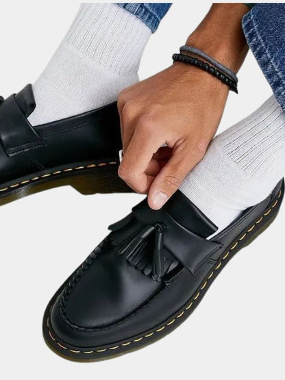 Black Leather Loafers - Manly Man