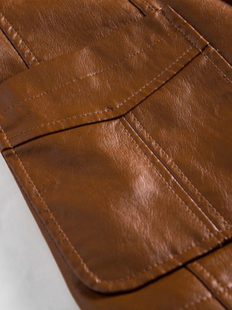 Bold Caramel Leather Jacket - Manly Man