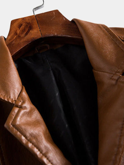Bold Caramel Leather Jacket - Manly Man
