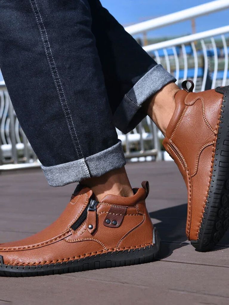 Botas de cuero valientes - Hombre varonil