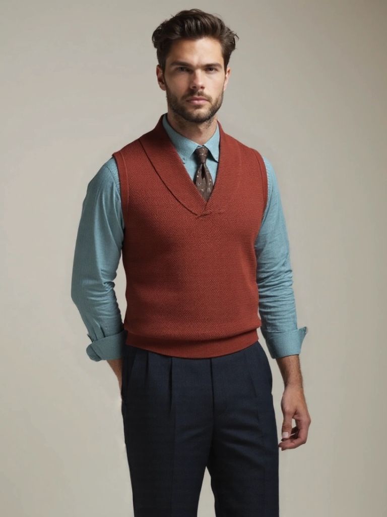 British Knit Vest Waistcoat - Manly Man