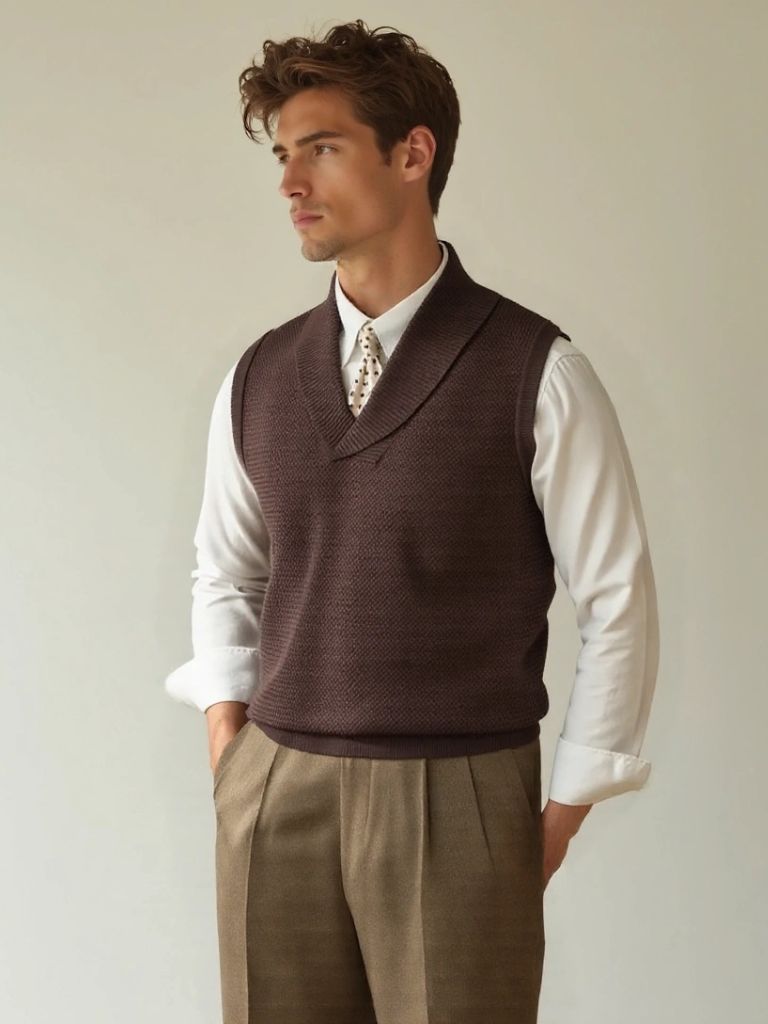 British Knit Vest Waistcoat - Manly Man