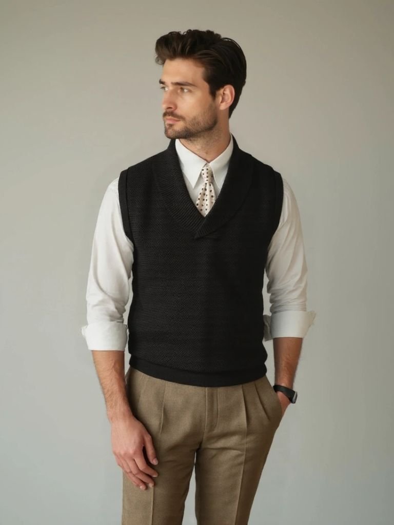 British Knit Vest Waistcoat - Manly Man