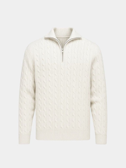 Cable-Knit Zip Neck Sweater - Manly Man