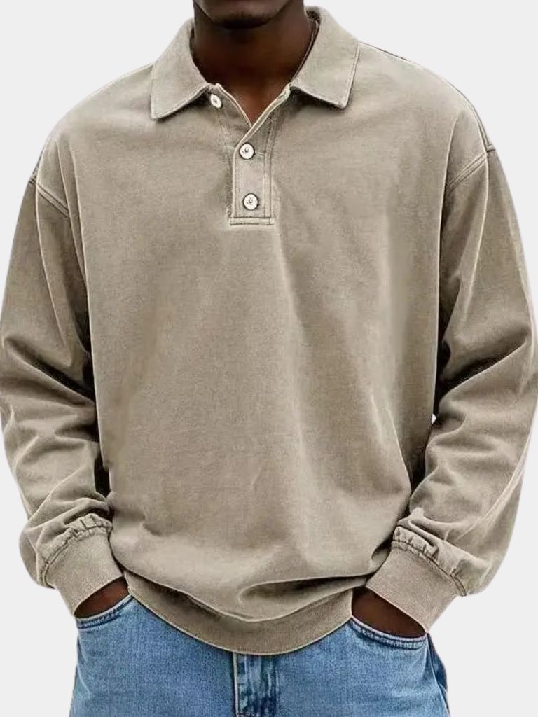 Canyon Mist Long Sleeve Polo Shirt – Manly Man
