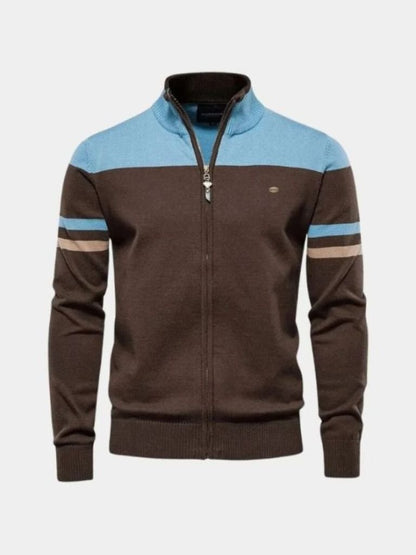 Cardigan Sweater Zipper Standing Collar Knitwear - Manly Man