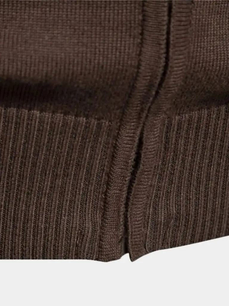 Cardigan Sweater Zipper Standing Collar Knitwear - Manly Man