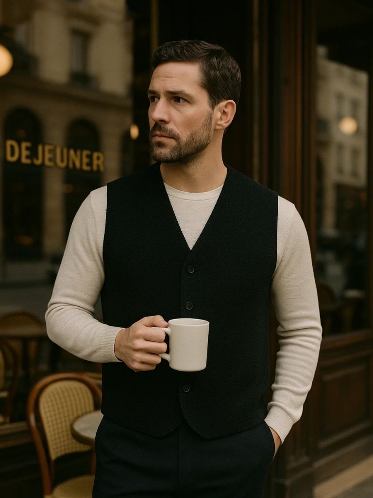Cashmere Cardigan Vest  - Manly Man