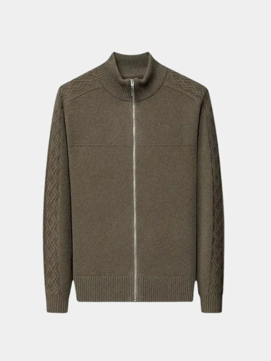 Cashmere Zip Sweater Knit Turtleneck - Manly Man